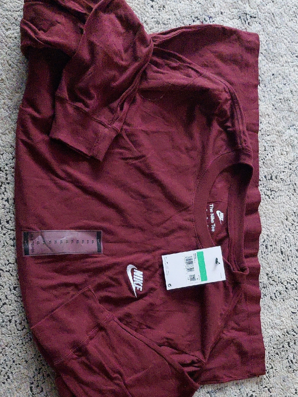 Nike Burgundy Crewneck Sweatshirt with White Swoosh